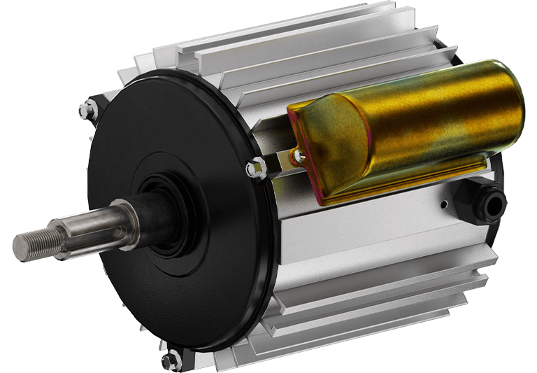 Single-phase three-chute cold air blower motor